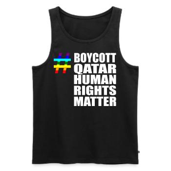 Boycott Qatar Katar Human Rights Matter Spruch - Männer Premium Bio Tank Top - Schwarz - Vorne - AI Model Male 178 light (178cm)