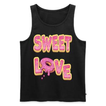 Sweet Love Donut Fastnachtsküchle Kräppel - Männer Premium Bio Tank Top - Schwarz - Vorne - AI Model Male 178 light (178cm)