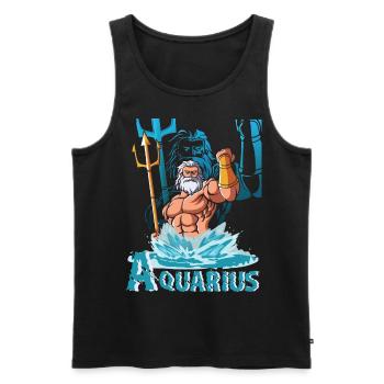 Sternzeichen Wassermann Aquarius Geburtstag - Männer Premium Bio Tank Top - Schwarz - Vorne - AI Model Male 178 light (178cm)