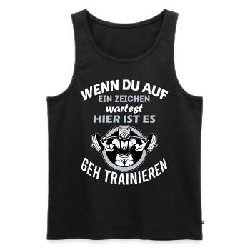 lustiger Motivationsspruch Gym T-shirt Sportler - Männer Premium Bio Tank Top - Schwarz - Vorne - Michal (187cm)