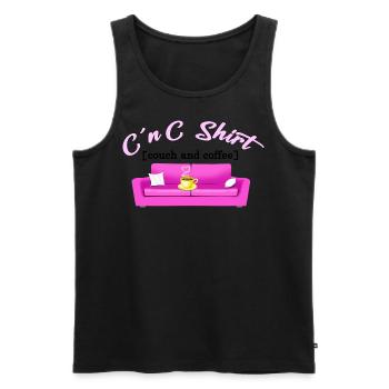 C´n C Shirt Coffee and Couch Shirt Kaffee und Sofa - Männer Premium Bio Tank Top - Schwarz - Vorne - Michal (187cm)