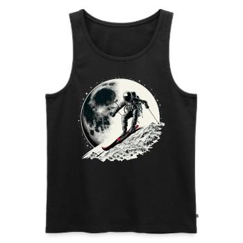Ski Astronomisch - Skifahrer auf dem Mond - Männer Premium Bio Tank Top - Schwarz - Vorne - AI Model Male 178 light (178cm)