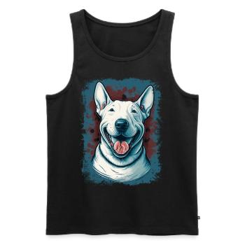 Cheerful Bull Terrier - Men's Premium Organic Tank Top - black - Front - AI Model Male 178 light (178cm)