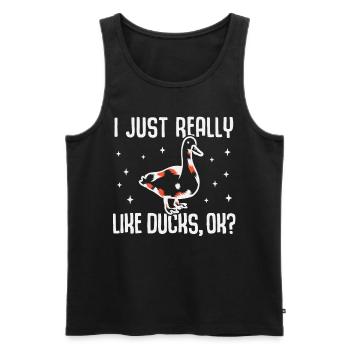 J’aime vraiment les canards, d’accord ? Canard Oiseau - Débardeur bio Premium Homme - noir - Devant - AI Model Male 178 light (178cm)