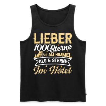 LIEBER 1000 STERNE AM HIMMEL ALS 5 STERNE IM HOTEL - Männer Premium Bio Tank Top - Schwarz - Vorne - Michal (187cm)