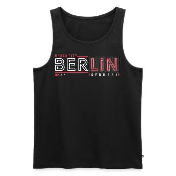 Berliner Urban City Style Fan Reise Streetwear - Männer Premium Bio Tank Top - Schwarz - Vorne - AI Model Male 178 light (178cm)