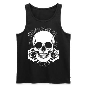 Horror Skull Skull Art Skull Gothic Heavy Metal - Men's Premium Organic Tank Top - black - Front - Michal (187cm)