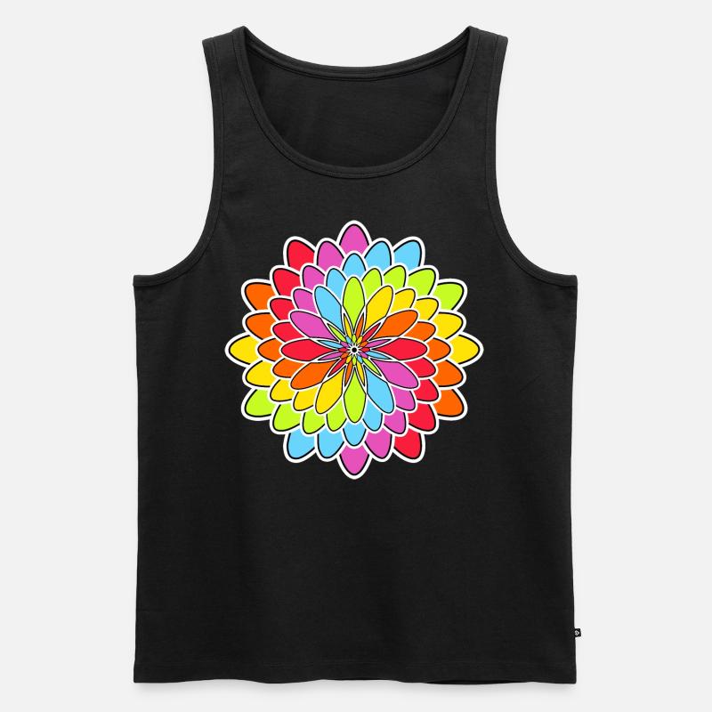 Regenbogen Blüte - Männer Premium Bio Tank Top - Schwarz