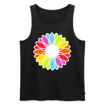Rainbow Blossom Mandala - Men's Premium Organic Tank Top - black - Front - AI Model Male 178 light (178cm)