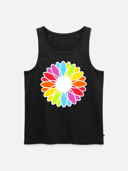 Rainbow Blossom Mandala - Men's Premium Organic Tank Top - black