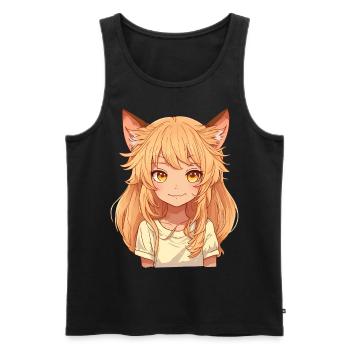 Kemonomimi Anime Manga Kawaii Chibi Girl Charakter - Männer Premium Bio Tank Top - Schwarz - Vorne - AI Model Male 178 light (178cm)