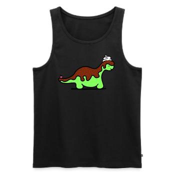 Dino - Männer Premium Bio Tank Top - Schwarz - Vorne - AI Model Male 178 light (178cm)
