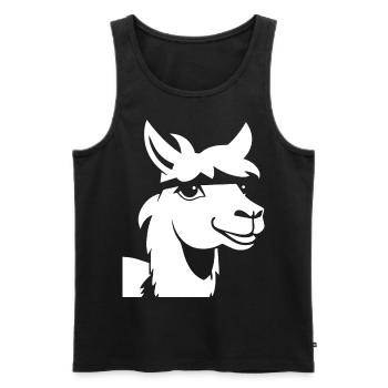 Drôle de lama Silhouette Cheeky Fun Lamas - Débardeur bio Premium Homme - noir - Devant - AI Model Male 178 light (178cm)