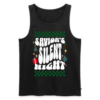 Savior's Silent Night - Christians Retro Ugly Xmas - Männer Premium Bio Tank Top - Schwarz - Vorne - Michal (187cm)