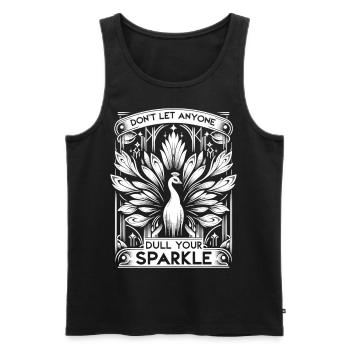 White Art Deco Peacock: Stylish Elegance - Men's Premium Organic Tank Top - black - Front - AI Model Male 178 light (178cm)
