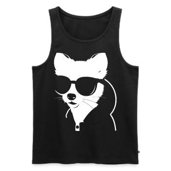 Frettchen mit Sonnenbrille Coole Frettchen - Männer Premium Bio Tank Top - Schwarz - Vorne - Michal (187cm)