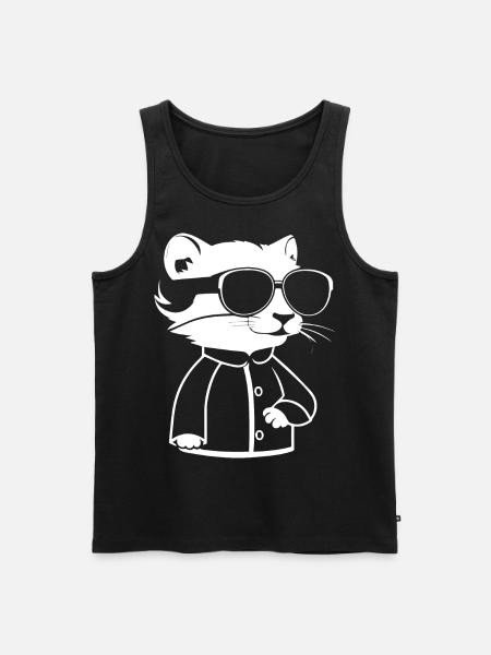Frettchen mit Sonnenbrille Coole Frettchen - Männer Premium Bio Tank Top - Schwarz