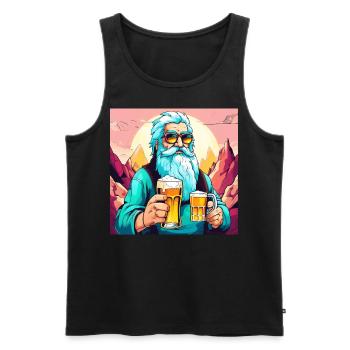 Friendly man has a good idea. Beer! - Men's Premium Organic Tank Top - black - Front - Michal (187cm)