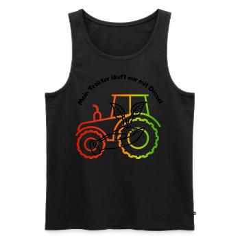 Traktor - Männer Premium Bio Tank Top - Schwarz - Vorne - AI Model Male 178 light (178cm)