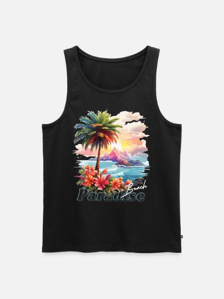 Paradise Beach - Men's Premium Organic Tank Top - black
