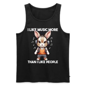 I Like Music More Than I Like People - Men's Premium Organic Tank Top - black - Front - Michal (187cm)