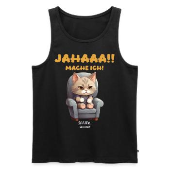 YEEEEEEEEEEEEEEEEEEEEEEEEEEEE - Men's Premium Organic Tank Top - black - Front - Michal (187cm)
