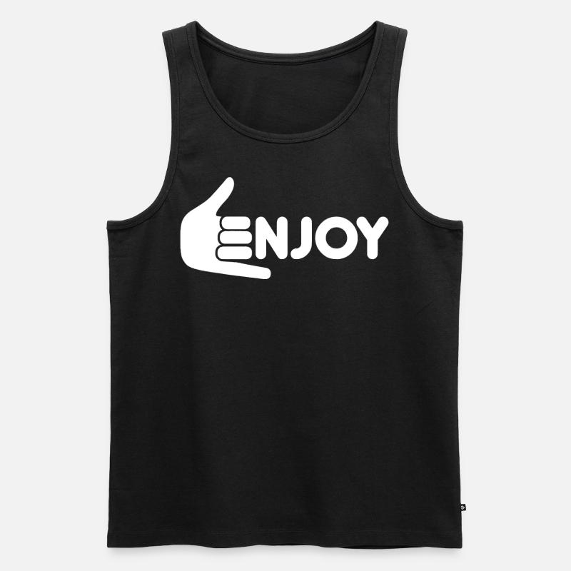 Enjoy - Männer Premium Bio Tank Top - Schwarz