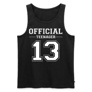 adolescent, anniversaire, officiel, - Débardeur bio Premium Homme - noir - Devant - AI Model Male 178 light (178cm)