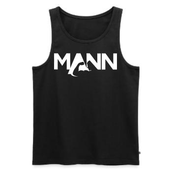 L’homme - l’homme qui peut ! - Débardeur bio Premium Homme - noir - Devant - AI Model Male 178 light (178cm)