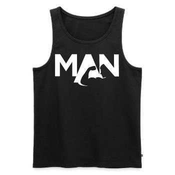 The Manly Man - Männer Premium Bio Tank Top - Schwarz - Vorne - AI Model Male 178 light (178cm)