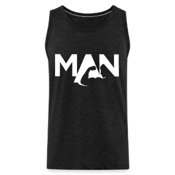 The Manly Man - Men's Premium Organic Tank Top - charcoal grey - Front - Alexander (188cm)