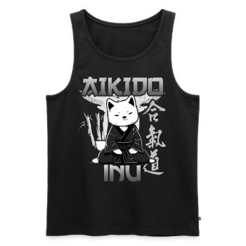 aikido inu funny mma aikido dog dogs akita inu - Men's Premium Organic Tank Top - black - Front - Michal (187cm)