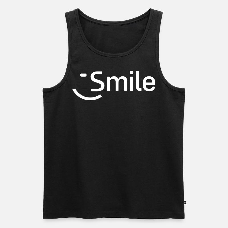 Smile - Männer Premium Bio Tank Top - Schwarz