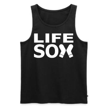 Life Socks - Männer Premium Bio Tank Top - Schwarz - Vorne - AI Model Male 178 light (178cm)