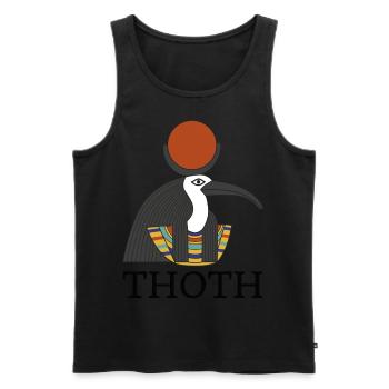 THOTH, God of Wisdom - Men's Premium Organic Tank Top - black - Front - AI Model Male 178 light (178cm)