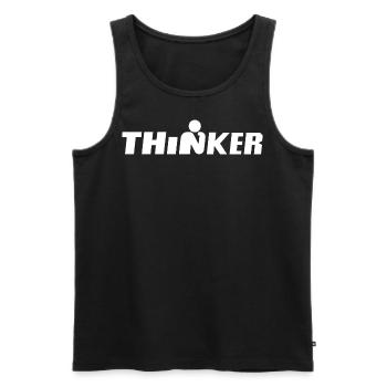 Thinker - Men's Premium Organic Tank Top - black - Front - AI Model Male 178 light (178cm)
