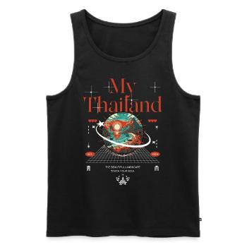 Ma Thaïlande touche ton âme - Débardeur bio Premium Homme - noir - Devant - Michal (187cm)