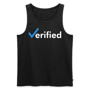 Verified - Verifiziert - Men's Premium Organic Tank Top - black - Front - AI Model Male 178 light (178cm)