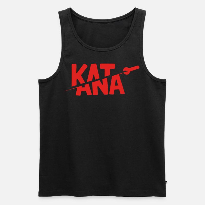 Katana - Männer Premium Bio Tank Top - Schwarz