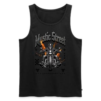 Motard de Mystic Street - Débardeur bio Premium Homme - noir - Devant - Michal (187cm)