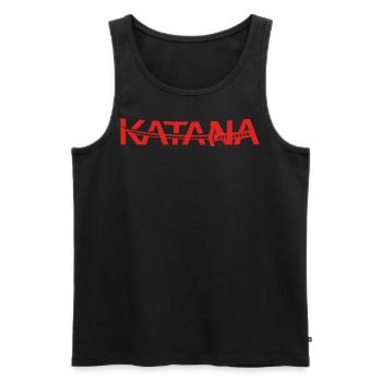 Katana - Männer Premium Bio Tank Top - Schwarz - Vorne - AI Model Male 178 light (178cm)