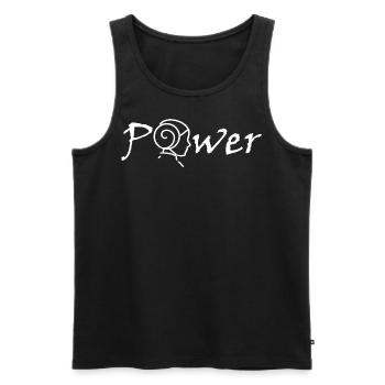 Power - Men's Premium Organic Tank Top - black - Front - AI Model Male 178 light (178cm)