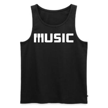 Music - Männer Premium Bio Tank Top - Schwarz - Vorne - Michal (187cm)
