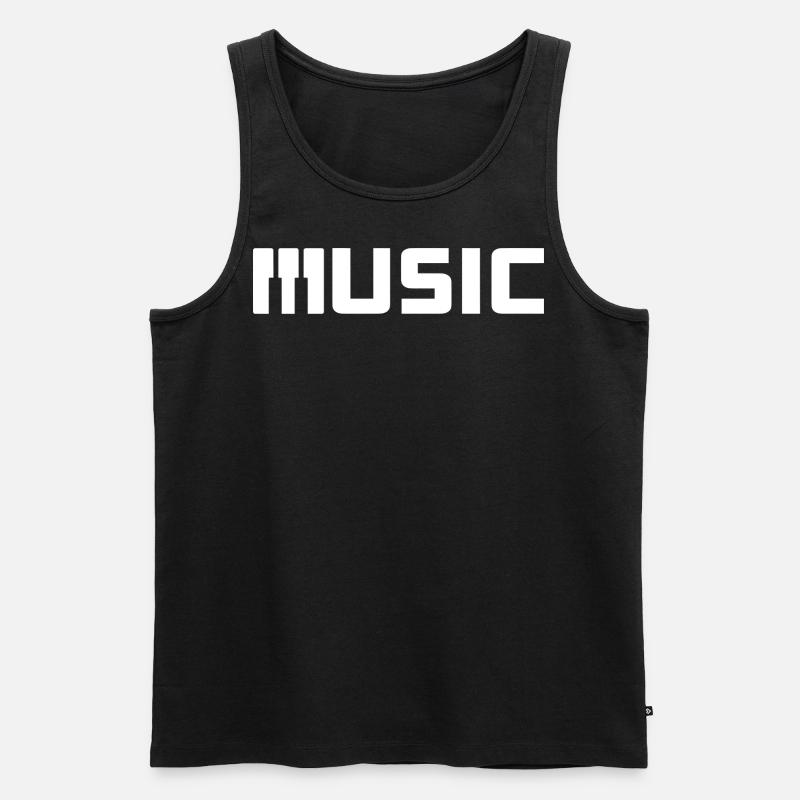 Music - Männer Premium Bio Tank Top - Schwarz