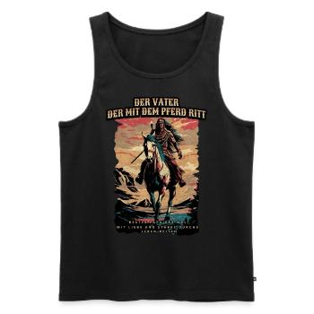 The Father Riding The Horse Gift For Dad - Men's Premium Organic Tank Top - black - Front - Michal (187cm)