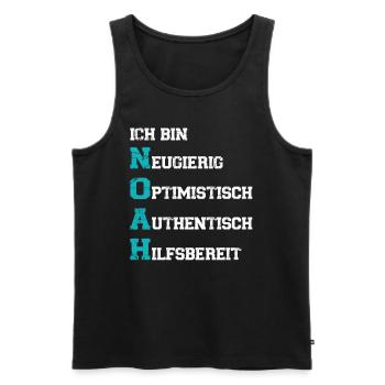 Ich bin Noah - Männer Premium Bio Tank Top - Schwarz - Vorne - Michal (187cm)
