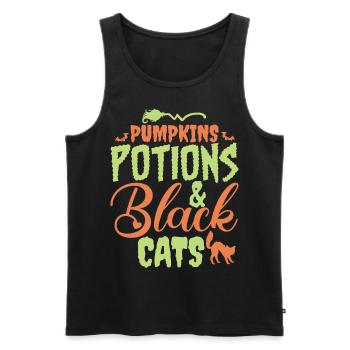 Halloween - Cats and Potions - Men's Premium Organic Tank Top - black - Front - AI Model Male 178 light (178cm)