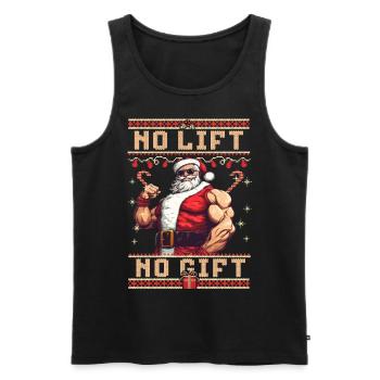 No Lift No Gift Santa Claus Fitness gym - Men's Premium Organic Tank Top - black - Front - AI Model Male 178 light (178cm)