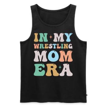 In My Wrestling Mom Era Groovy Retro - Men's Premium Organic Tank Top - black - Front - Michal (187cm)