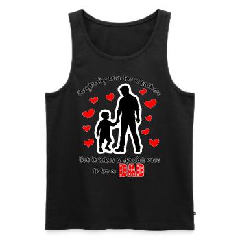 N’importe qui peut être père | T-shirt de citation motivante - Débardeur bio Premium Homme - noir - Devant - Michal (187cm)